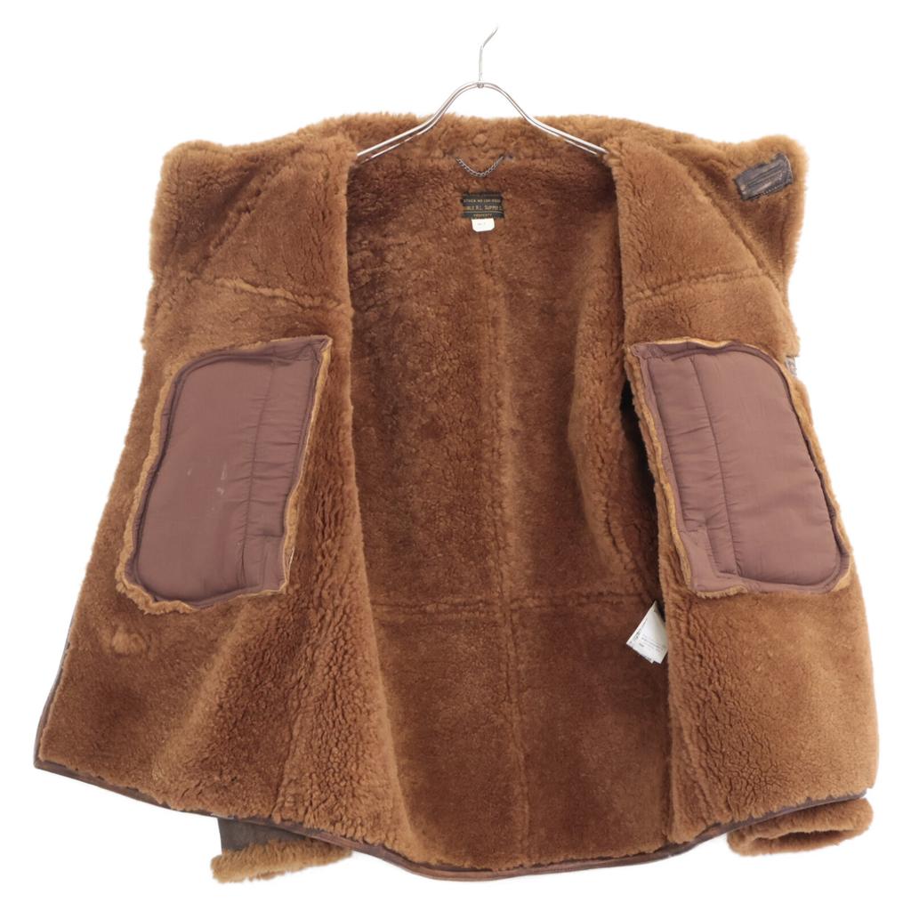 RRL Domestic Genuine Shearling Toggle Mouton Leather Coat M BrownUsed