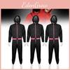 Completo Cosplay Tuta Nera di Squid Game Per Role Play Anime e Feste in Costume