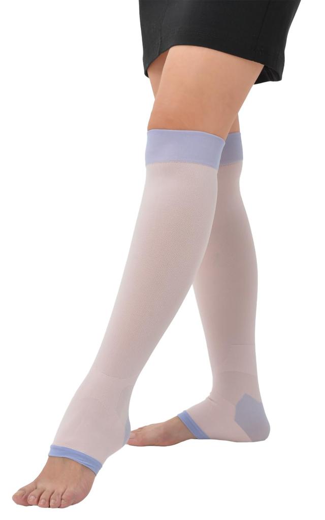 JANJAM Plus Size Sleep Knee Open Odor Made in Women's Socks, Compression, Toe, Antibacterial, Resistant, Moisturizing, Japan, Pink, 5L-6L