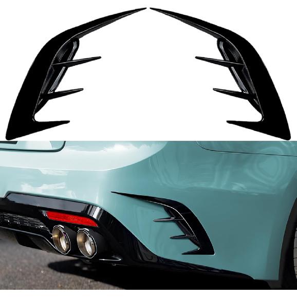 Rear Bumper Side Vent C Canard Covers for KIA Stinger 2017-2023,2 PCS Rear Bumper Side Vent Canard Covers fits for KIA Stinger 2017-2023,Gloss Black чёрный