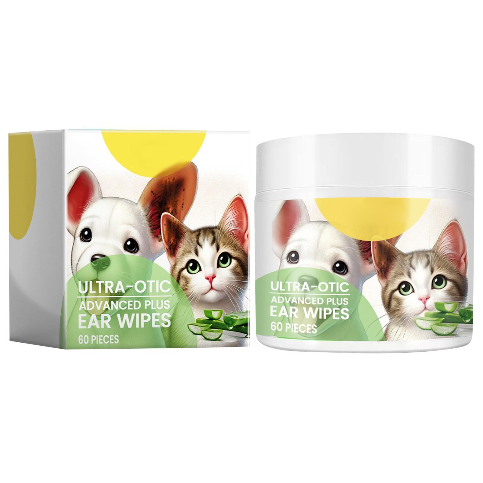 

Салфетки для чистки ушей домашних животных Салфетки для чистки ушей для кошек и собак Салфетки для очистки ушей Обеззараживающие салфетки Мягкие 20 мл (60 шт/коробка) One Size белый