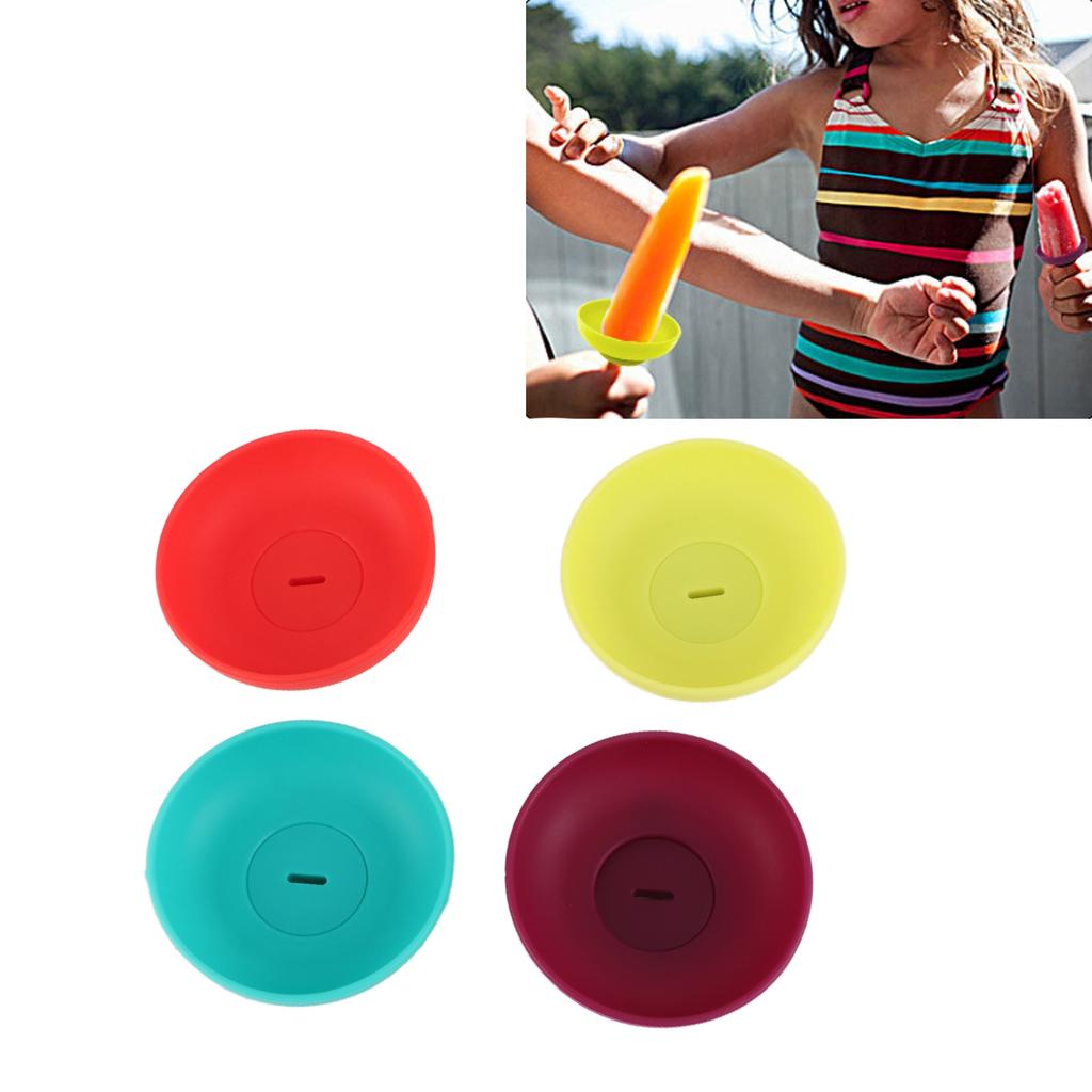 4PCS Ice Cream Holder for Kids Silicone Reusable Dishwasher Safe Catches Drips Mess Proof Frozen Tre