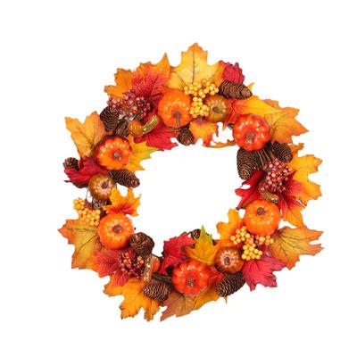 Artificial Pumpkin Wreath Door Front Decoration Thanksgiving