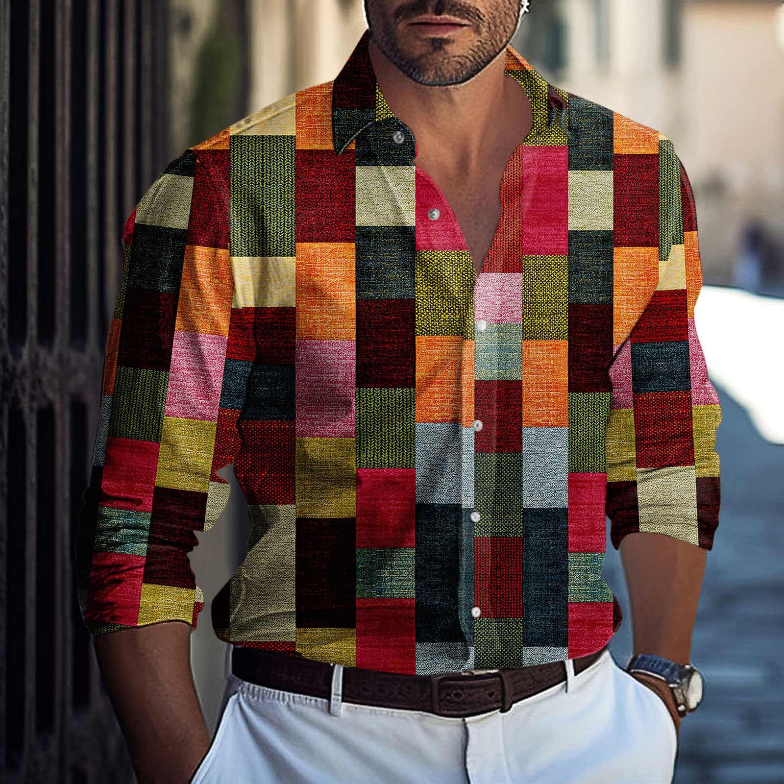 

Мужская летняя новая свободная рубашка с длинным рукавом с принтом, кардиган, пляжная рубашка XL красный