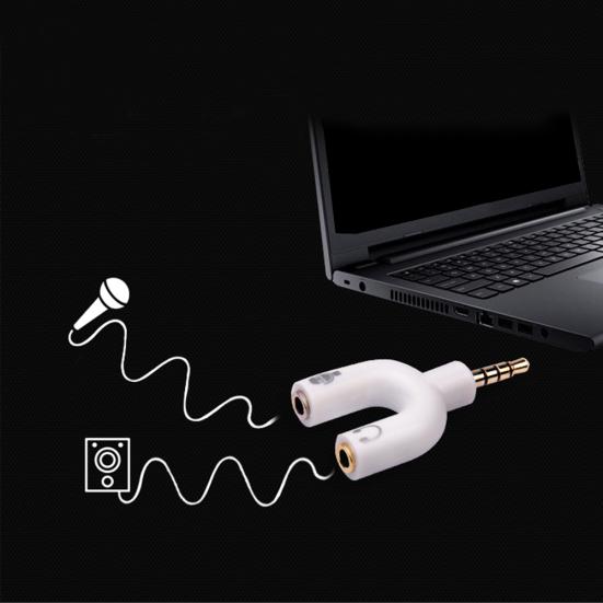 2 em 1 para Jack Fêmea 3,5mm Macho Microfone Áudio Divisor Conversor Adaptador