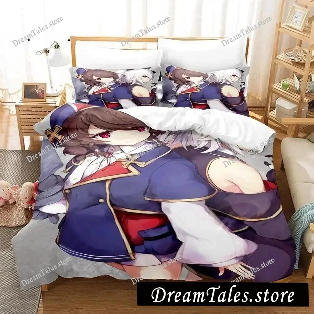 Azur Lane Luxury Bedding Set Japan Anime Cartoon Duvet Cover Set Comforter Bedspread Linen Twin Single Size Printed Home Textile