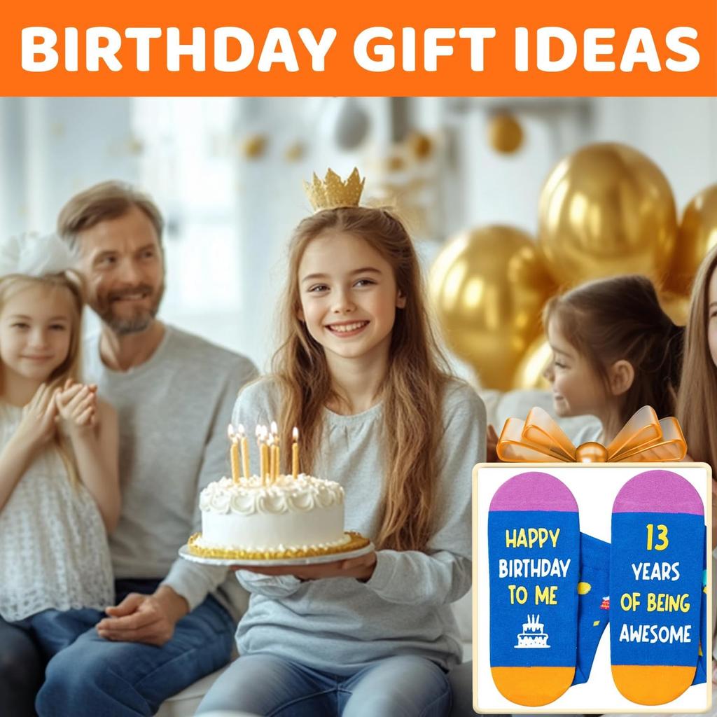 Zmart Birthday Gift Ideas for Teens - Socks for 13 14 15 16 17 Year Old Girls Boys