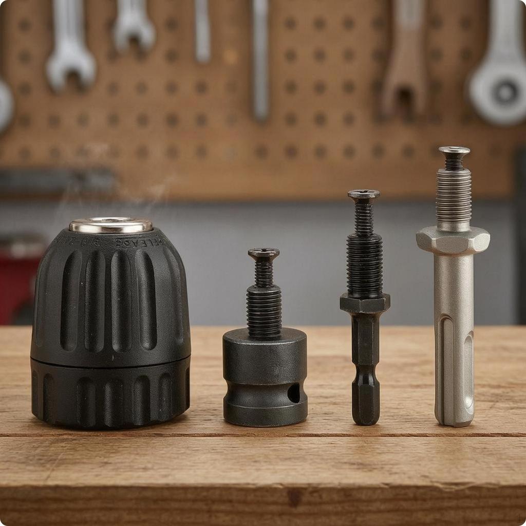 Drill Chuck Kit Use SelfTightening Adapter Metal