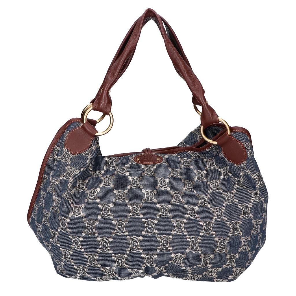 CELINE [Beautiful Condition] Paris Macadam Denim Bitter Sweet Shoulder bag NavyUsed