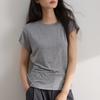 Lyocell women's round-neck t-shirt top, spring/summer 2026 new model, skin-friendly, breathable, slimming, short-sleeved
