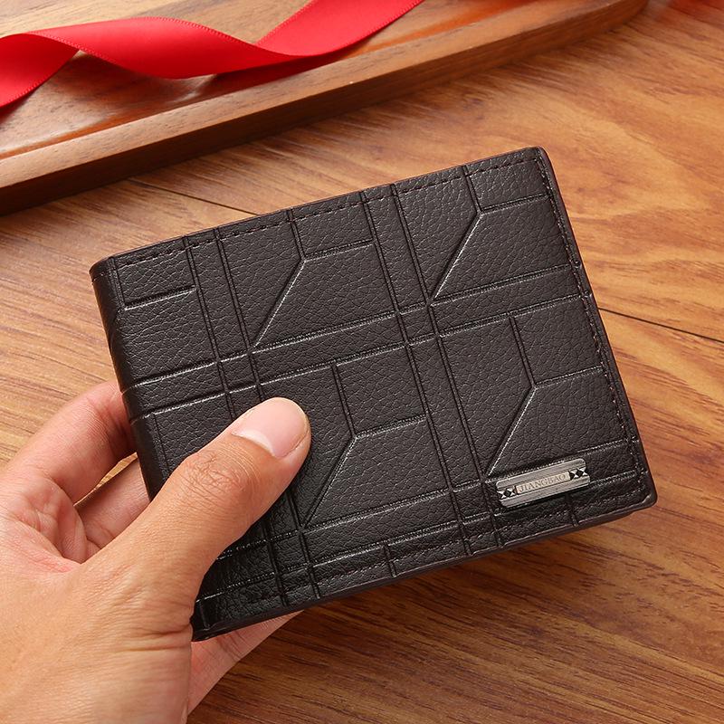 New Men's Short Plaid Wallet - Stylish, Soft, Large Capacity with Multiple Card Slots