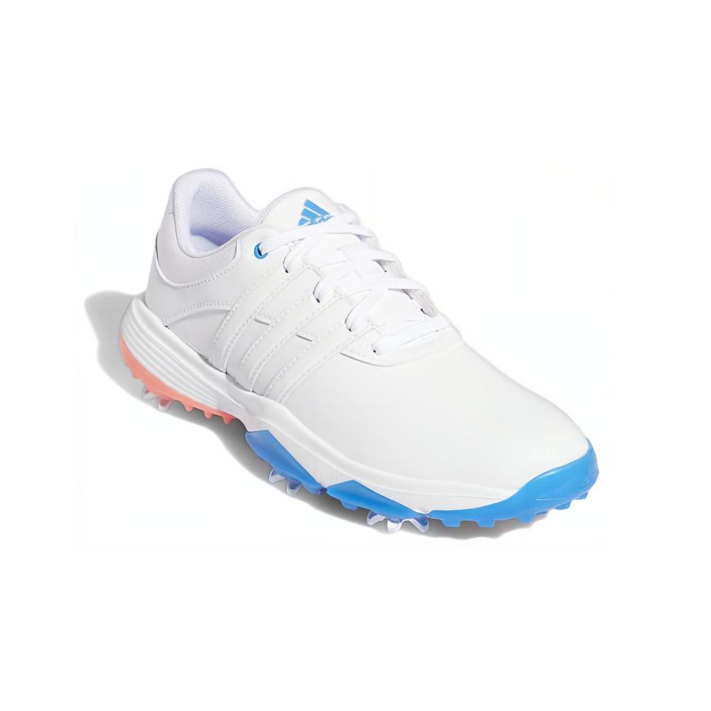 adidas Tour360 22 Golf J Rutschfest Abriebfest Trainingsschuhe für Kinder Weiß Blau Jugendliche GV9665