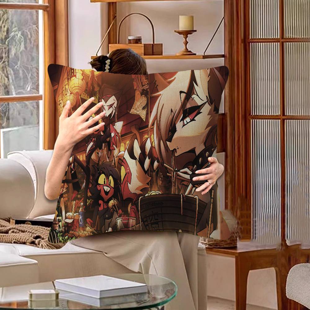 

H-Helluva Boss Maple Design Cushion Cover Happy Autumn Harvest Decor Holiday Decorati Pillow Cover 30cmx30cm