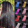 Synthesis 22 Inch 16 Colors Hair Tinsel Kit Strands with Tools Extension for Women Girls Braiding Sparkle Shiny Hair 2028