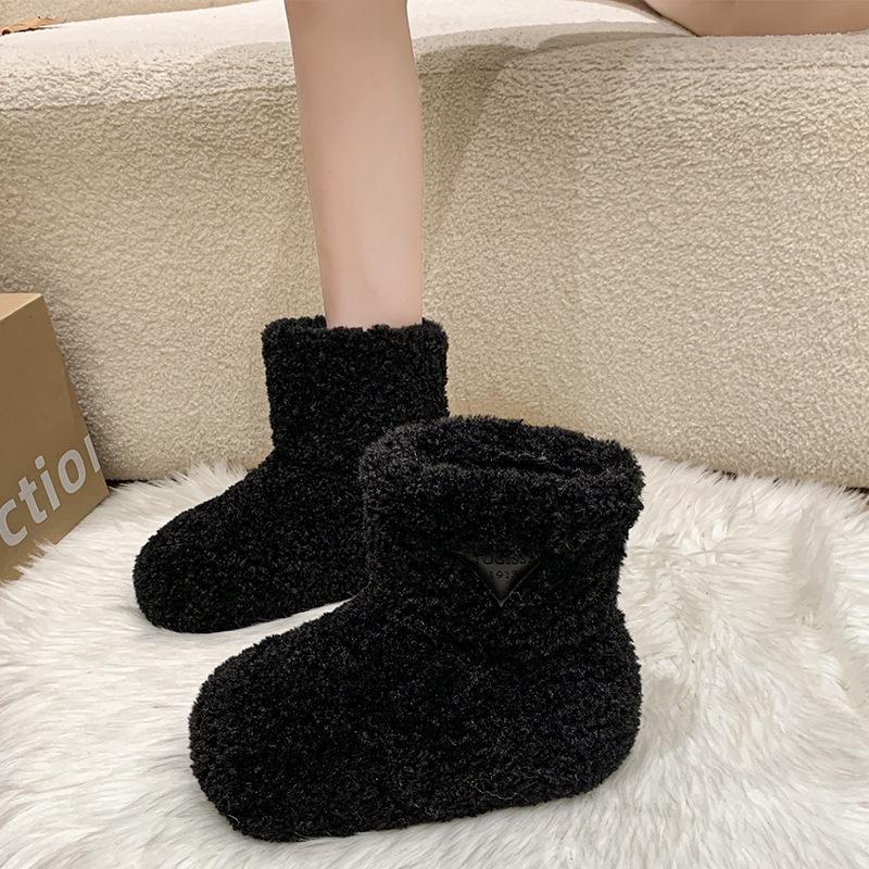 

Сапоги из овечьей шерсти женские 2025 новая зима платформа плюшевые короткие сапоги пушистая женская обувь теплые высокие хлопковые ботинки 40 чёрный