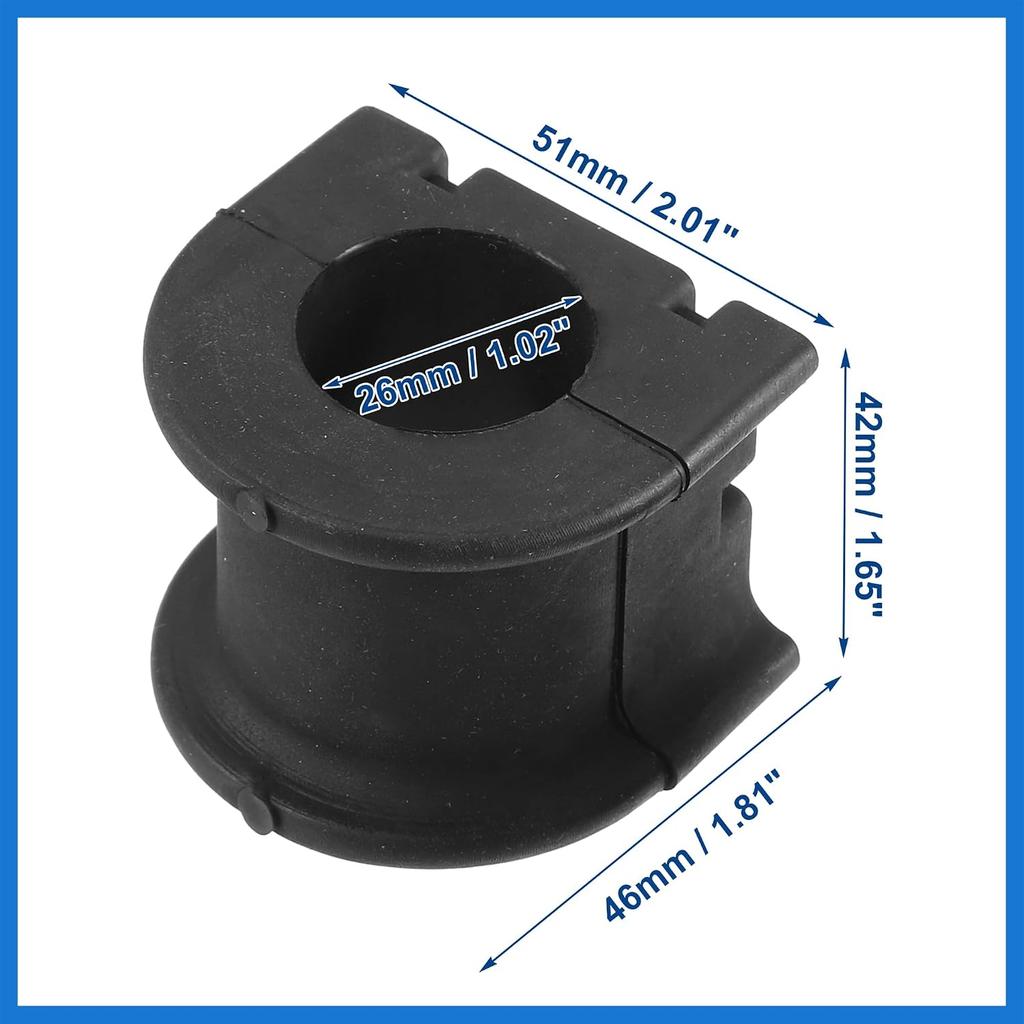 Front Suspension Sway Bar Stabilizer Shaft Insulator Bushing Fit for Toyota 4Runner 1996-2002 No.48815-35100 - Pack of 2 Black Auto Accessories