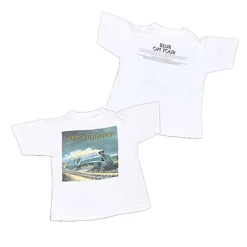 BLUR Blur Band British Rock Punk Casual T-Shirt Men's and Women's Luxury Band Brand  Oversized Unisex Short Sleeve Streetwear Cotton
