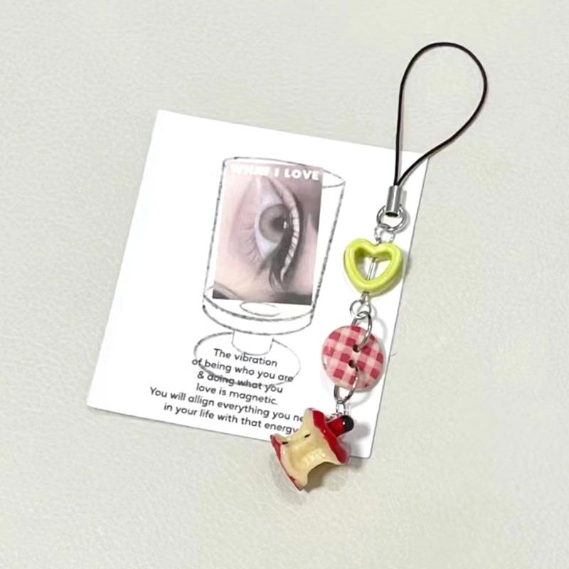 

милый брелок «Яблоко с любовью» Apple Core, подвеска на веревке для мобильного телефона, автомобильный брелок, U-диск, рюкзак, подвески, сумка, декор, подарок Bestie