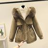 Pie Overcome Women's New Cotton-padded Clothes Loose and Thickened Cotton-padded Jackets Winter Big Fur Collar Short Cotton-padded Jackets