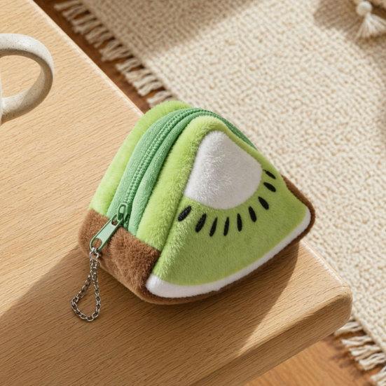 Plush Coin Purse Cute Wallet Small Coin Pouch Mini Change Purse Case Fruit Zipper