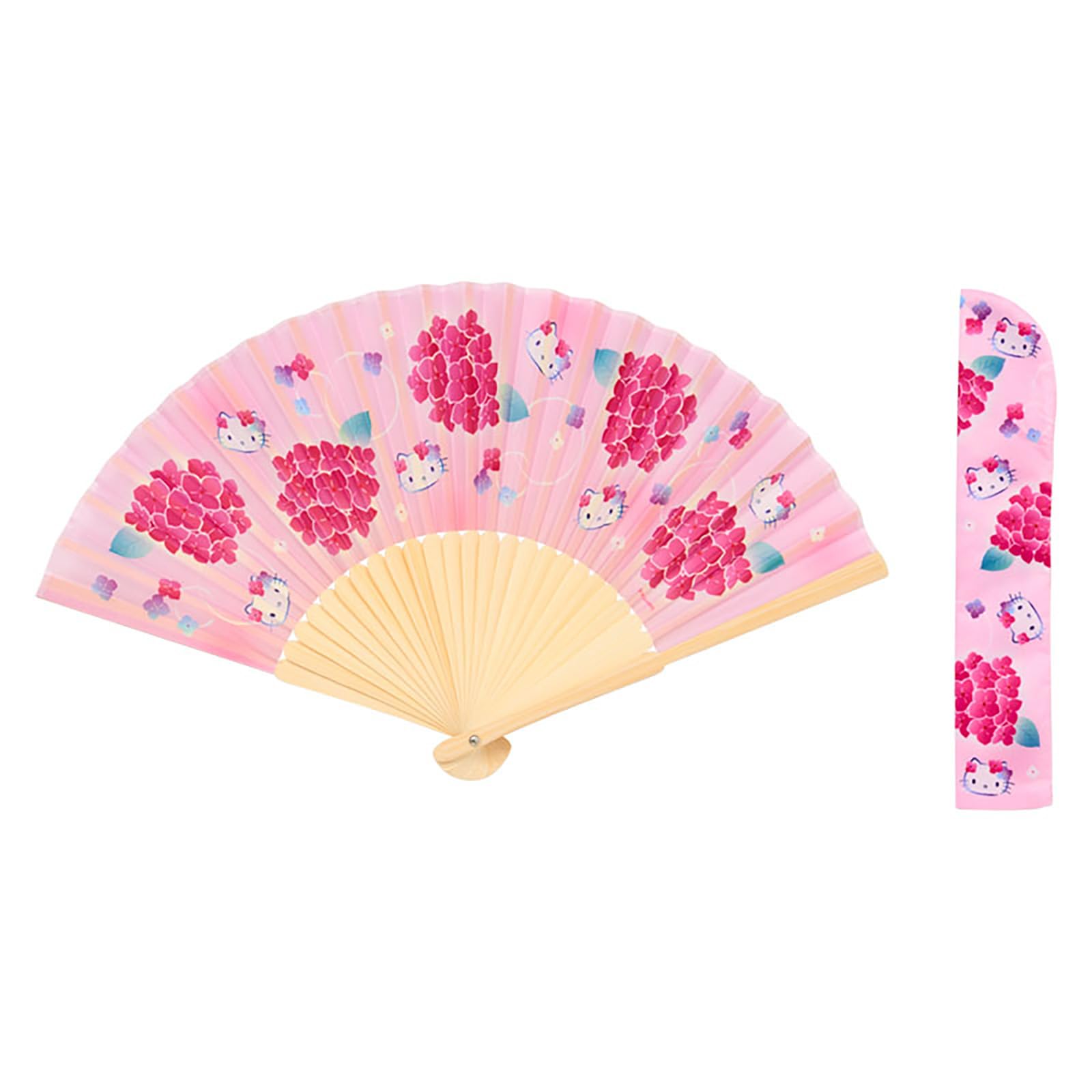 Складной веер Sanrio Hello Kitty розовый с чехлом (835749)