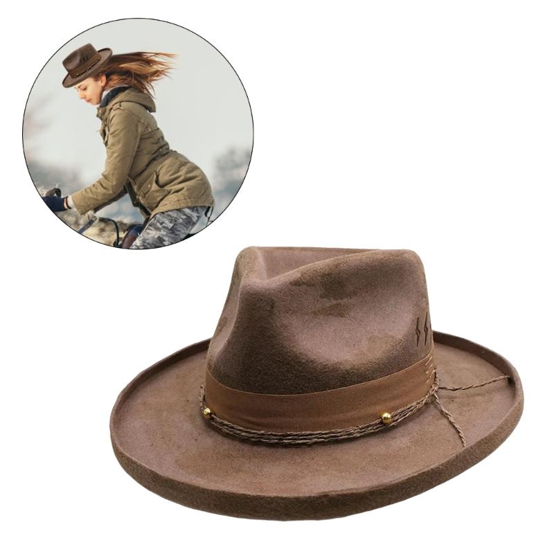 Costume Hat Wool  Hat Musical Festival Hat Adult Winter Autumn Party Hat Unisex Headwear Stage Show Bowler Hat