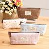 Kawaii Lovely Makeup Bag Fabric Floral Flower for Girl Pencil Bag Pencil Case Pen Bags Zipper Pouch