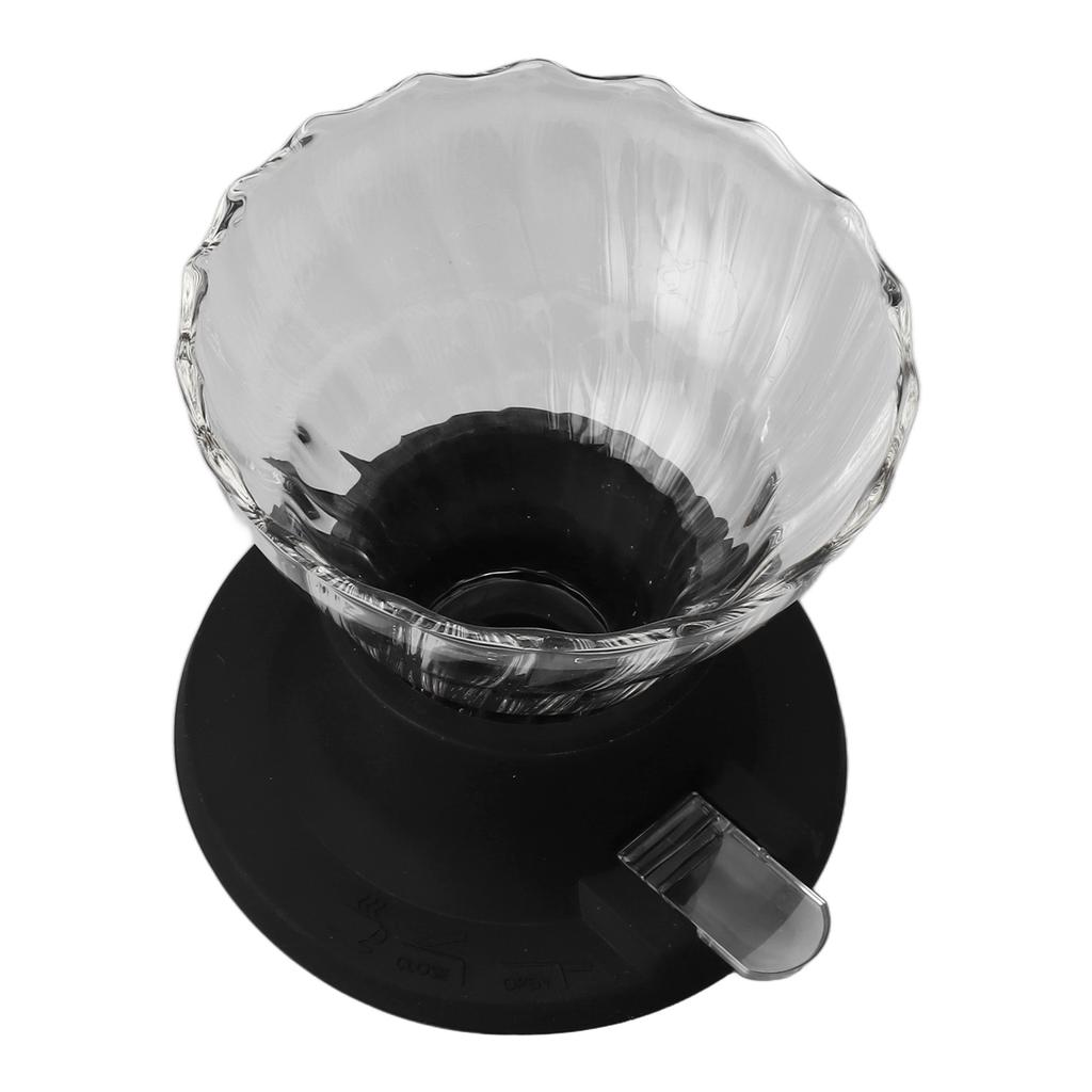 Pour Over Coffee Dripper Reusable Detachable Steel High Borosilicate Glass Pour Over Coffee Filter