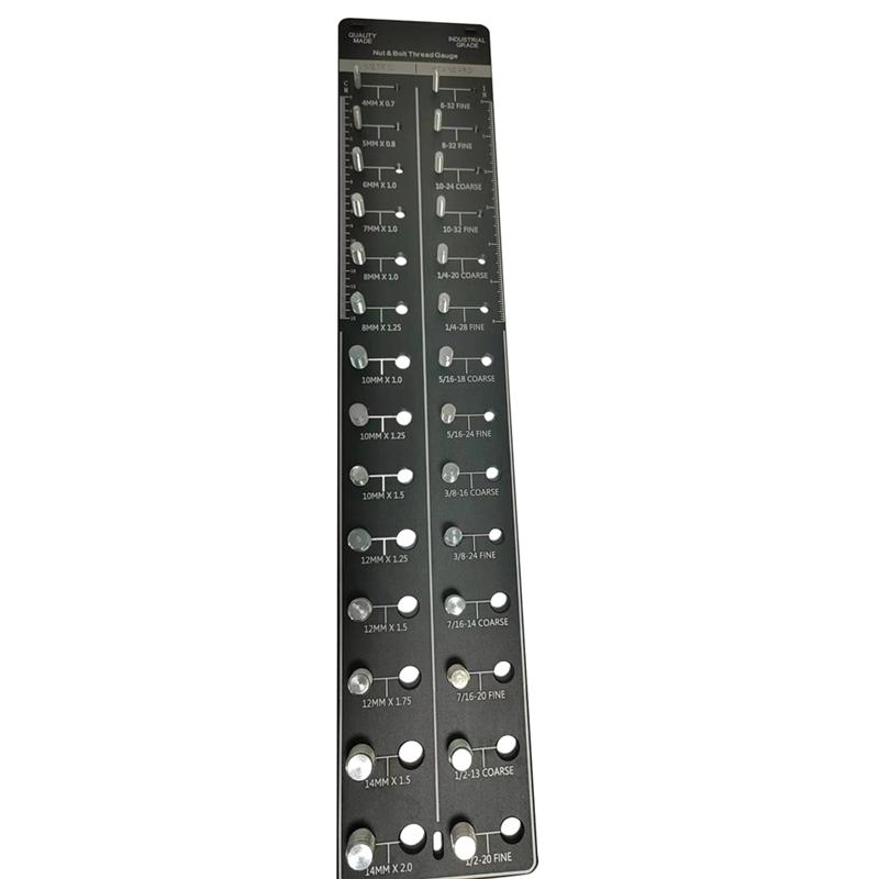 A96I-28 Size Nut And Bolt Thread Checker Bolt Size And Thread Gauge Bolt Gauge Durable Black