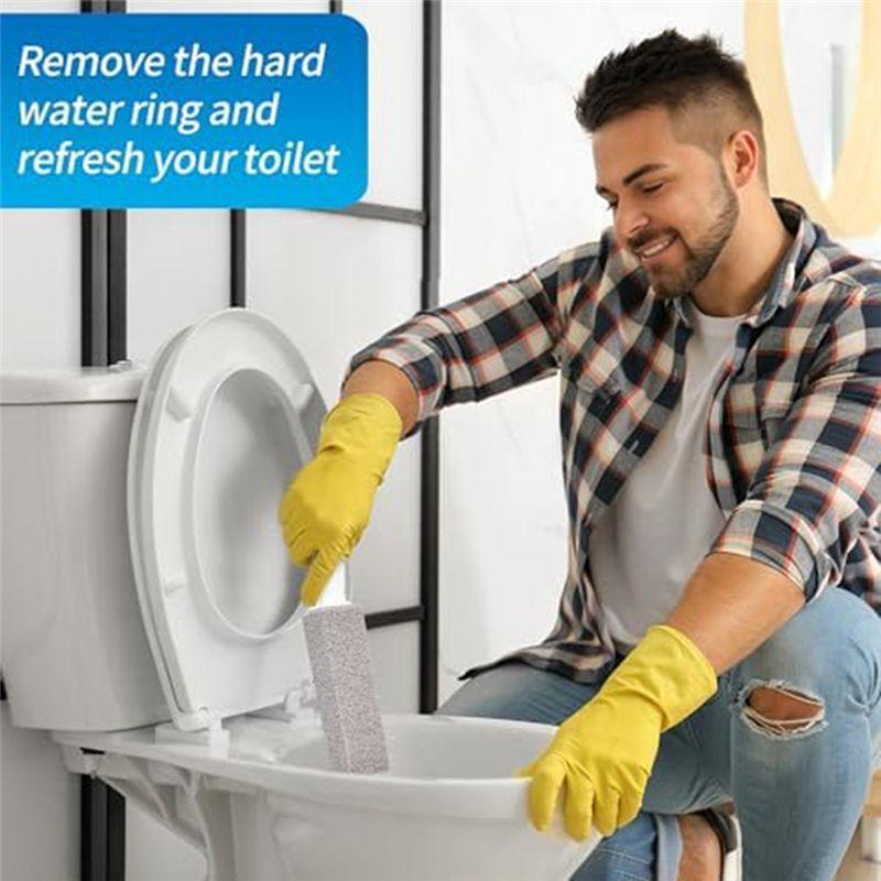 BAAJ-Pumice Stone For Toilet Bowl Cleaning, Scouring Stick With Handle, Rust.Remover For Tile Bath-Tub