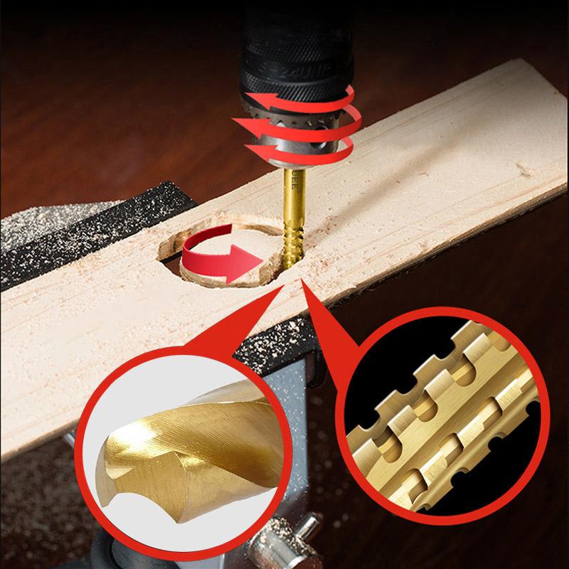 HSS Titanium Serrated Drill Bit Set 3/4/5/6/6.5/8mm Grooving Cutting Hole Saw Twist Drill Bits Round/Hex Shank Wood Metal Tools
