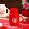 Para z Pokrywką Kubek Retro Ceramiczny Kubek o Dużej Pojemności Domowy z Łyżeczką Ślubny Świąteczny Prezent Kubek do Wody