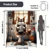 Whimsical Cat Reading Newspaper Printed Shower Curtain Waterproof Animal Themed Bathroom Decor