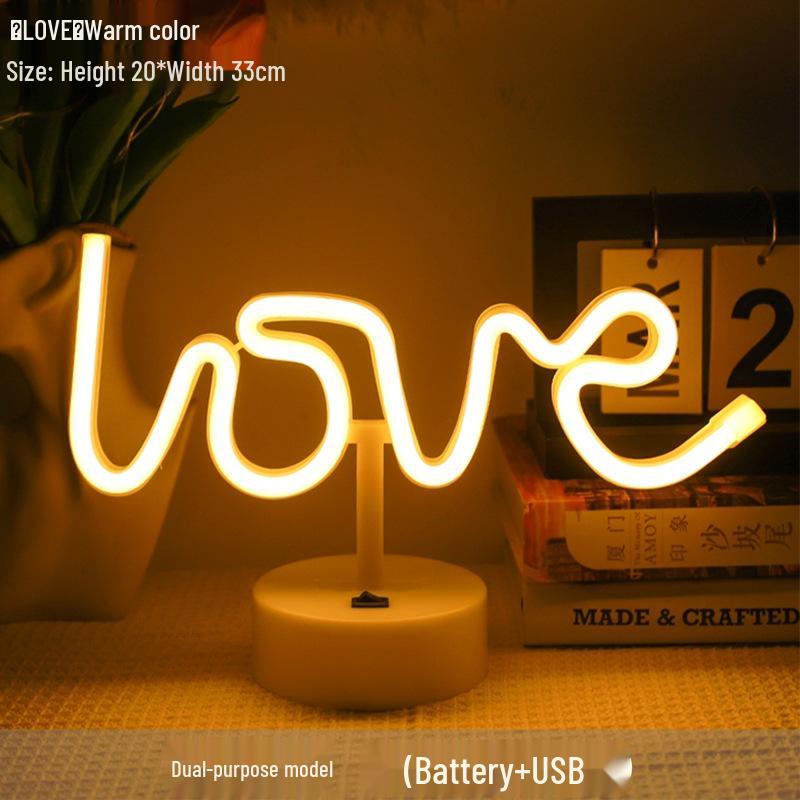 Korean Style Flamingo LED Neon Night Light - Decorative Christmas Fairy Accent with Round Base