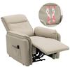 Electric Massage Chair Artificial Leather Cover Footrest Side Pocket Beige