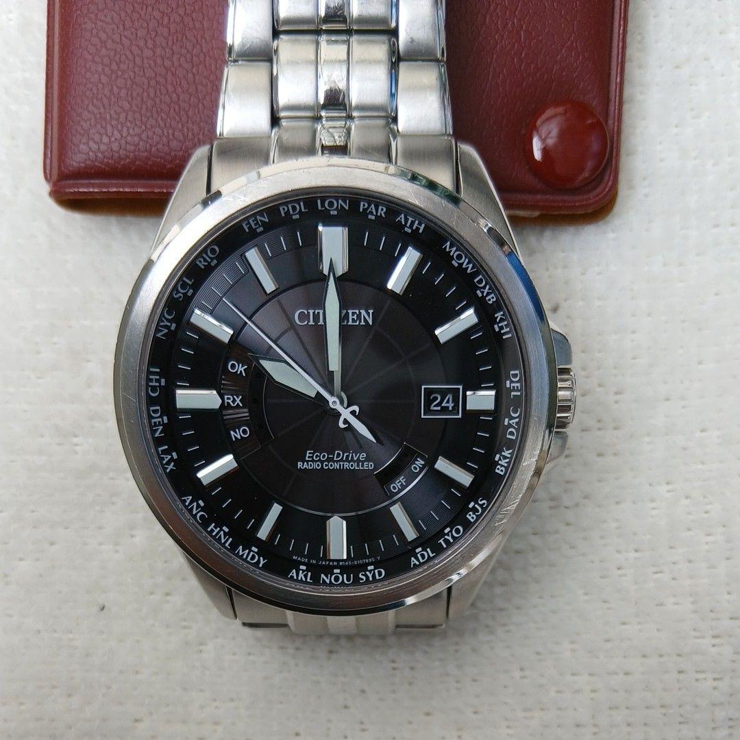 CITIZEN H 145-S 073545 GN-4W-S 12G Eco Drive Радиоуправляемые Солар Часы