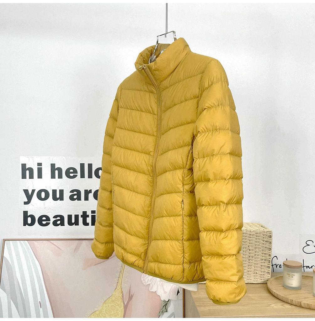 Autumn and winter new lightweight down jackets for women, white duck down short stand-collar down jackets for women