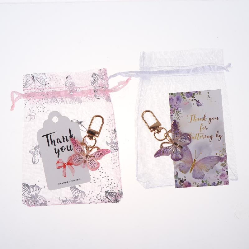 Butterfly Keychain Favor Set Colorful Cute Souvenir Kit for Wedding Shower Housewarming Birthday Party Guest Gifts