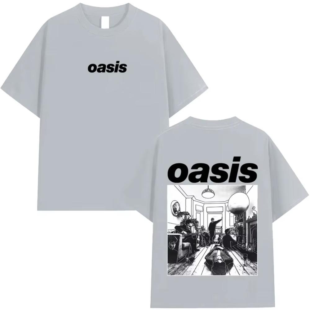 

Hip Hop Oasis Pattern Printed T-Shirts Summer New Men S Women Loose Harajuku Round Neck Cozy Short Sleeved Tshirt American Trend 4XL