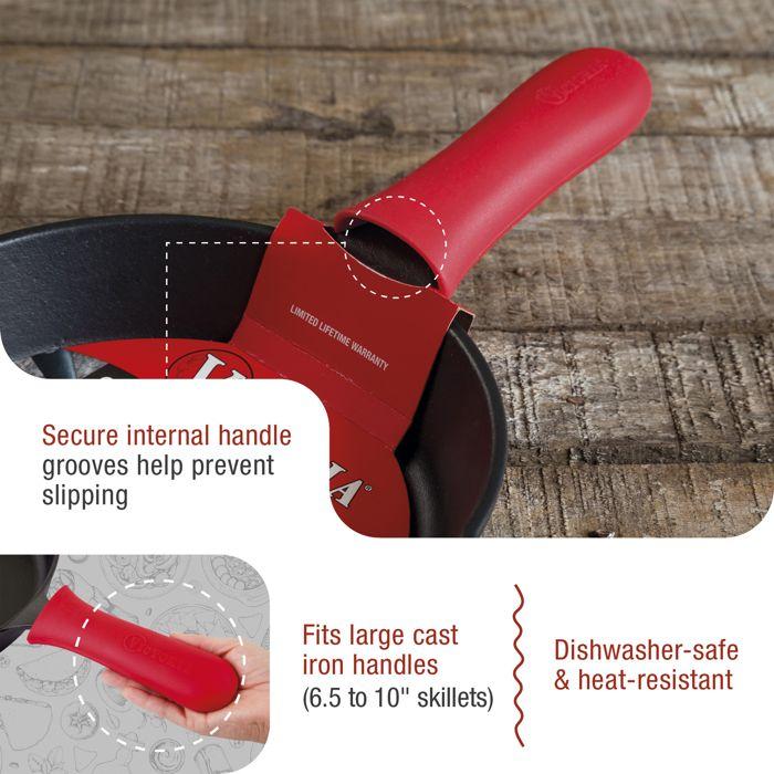 Support de Poignée Protection en Silicone pour Poêles à Frire en Fonte Ø 16-20cm Victoria 35624 Rouge
