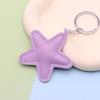 Simple Leather Keyring Car Key Holder Colorful Pendant Classic Star Shape Keychain  Unisex