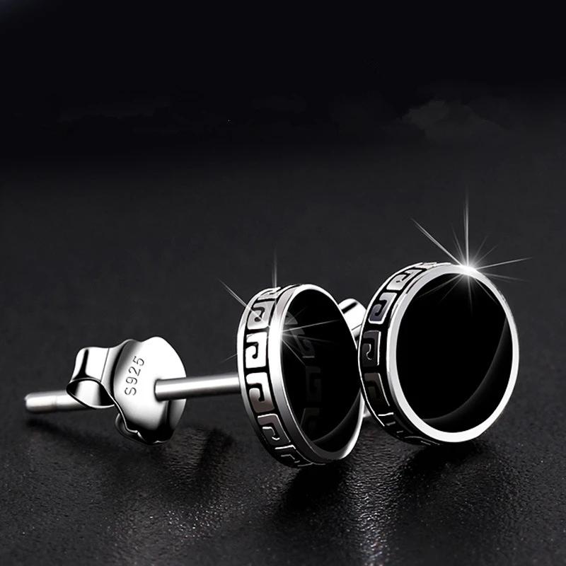 Personalized 925 Silver Earrings Men'S Single Earrings Street Punk Hip-Hop Jewelry