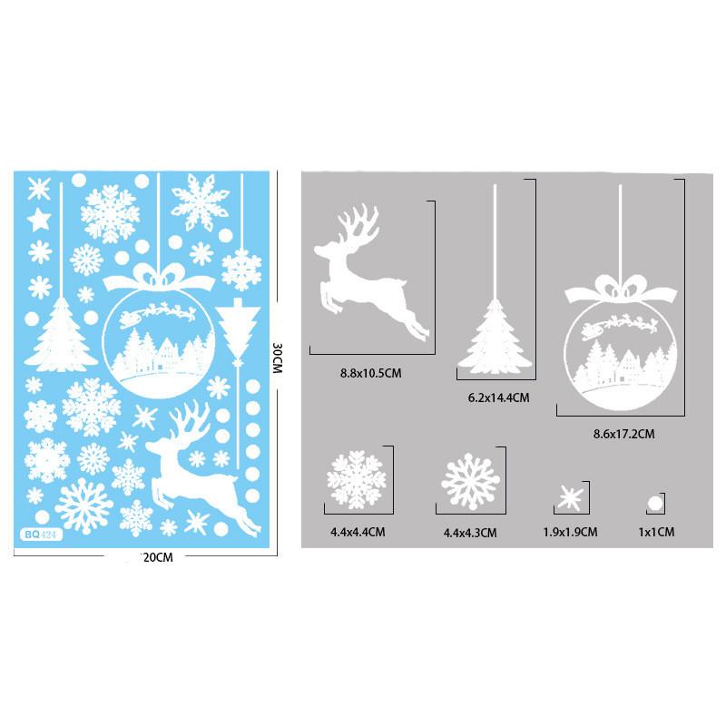 Weihnachtsspiegel-Aufkleber, Weihnachtsmann, Schneemann, Elch, Fensteraufkleber, Schneeflocke, Fensteraufkleber, Frohe Weihnachten, Frohes Neues Jahr 2025