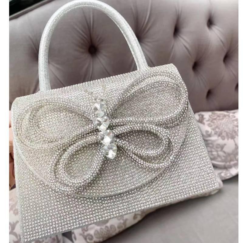 Stylish Cross-border Wedding Party Dress Bag With Rhinestone Butterfly Bow