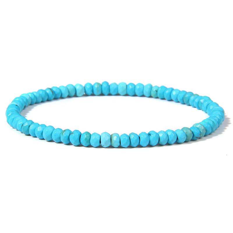 New Blue Turquoises Stone Bracelet Fashion Bohemian Green Blue Turquois Charm Bangle Handmade Healing Energy Jewelry Gift