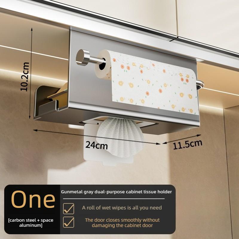 Paper Towel Roll Carbon Steel Kitchen Organizer Rack Under Cabinet Paper Towel Holder Wall Mounted Kitchen Roll Dispenser серый 5490₽