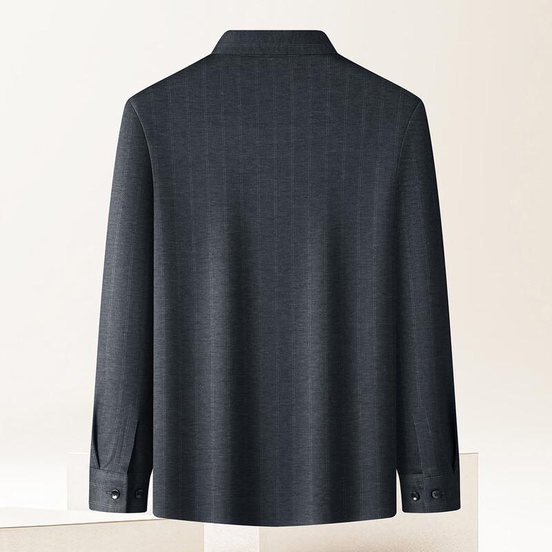 MONTAGUT Men's Striped Cashmere Blend Warm Shirt