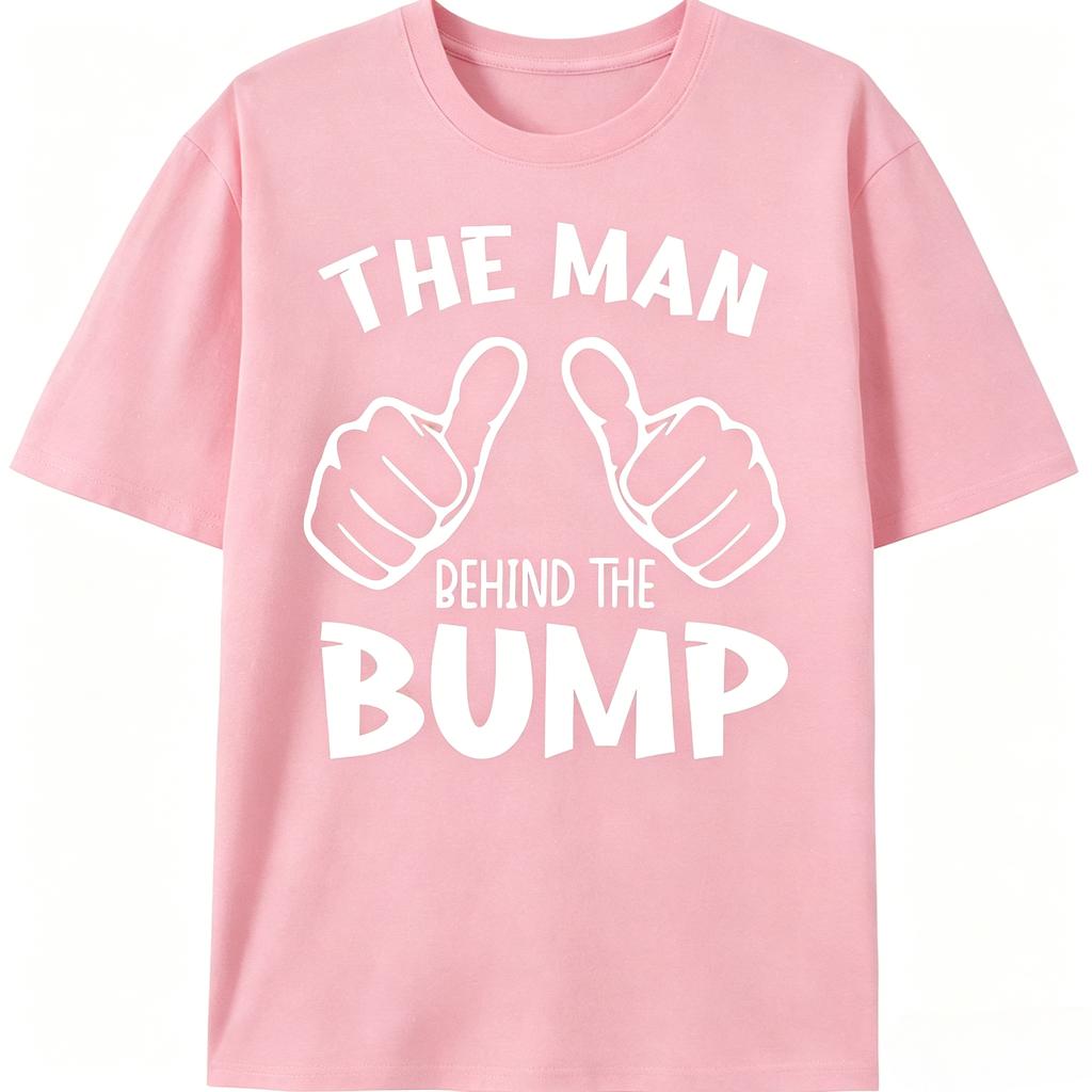 New Daddy Pregnancy Reveal TShirt The Unisex Behind The Bump Two Thumbs Hand Print Unisex Expecting Father Daily Wear Tops