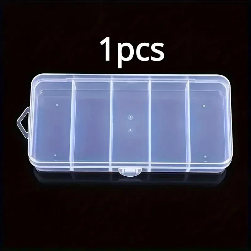 1 jeu de boîtes de rangement compactes à 5 compartiments - boîte de rangement transparente, anti-poussière pour bijoux et petits objets, adaptée