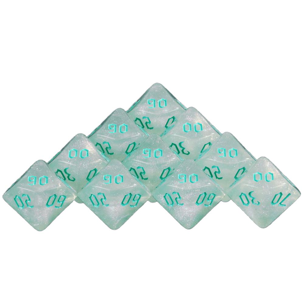 10pcs DND Game Dice D10(00-90) Polyedral Dice for Entertainment Funny Party Board Games